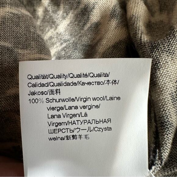 NWT BOSS Flippie Wool Top Beige Black Animal Print Hugo Boss Knit Sweater S - Picture 11 of 11